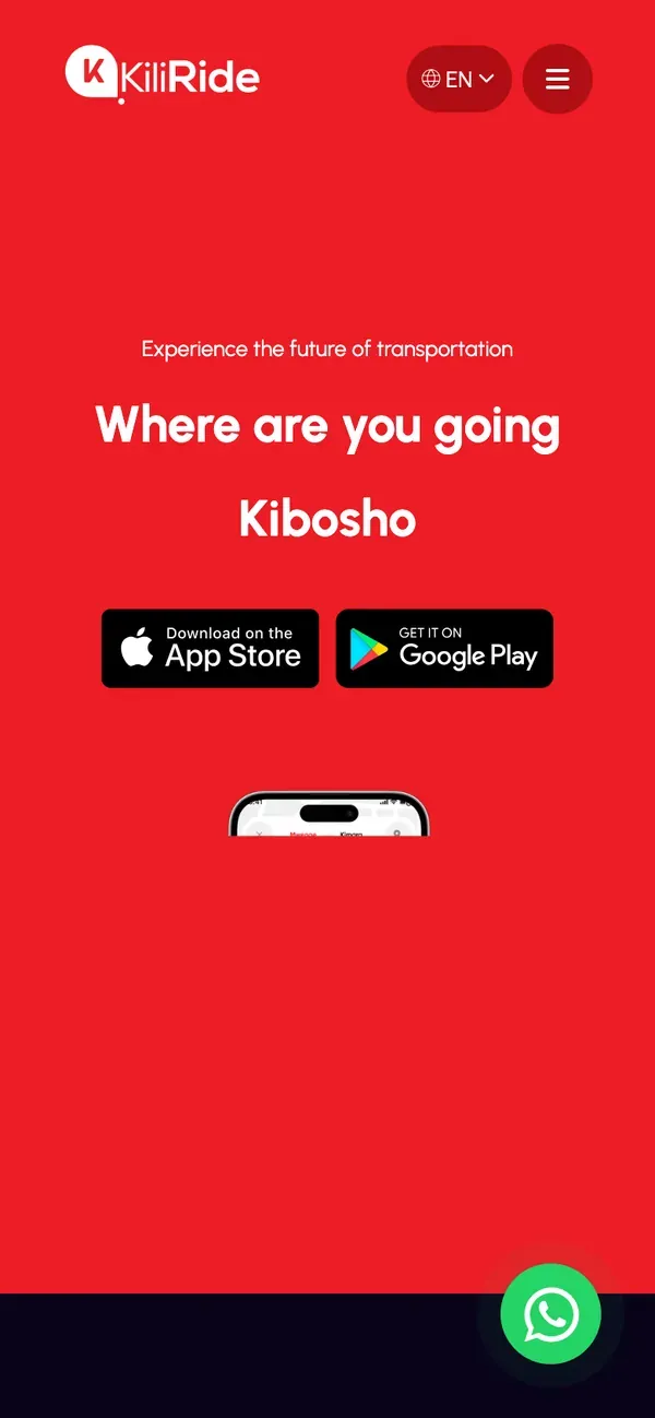 Kiliride website on a phone