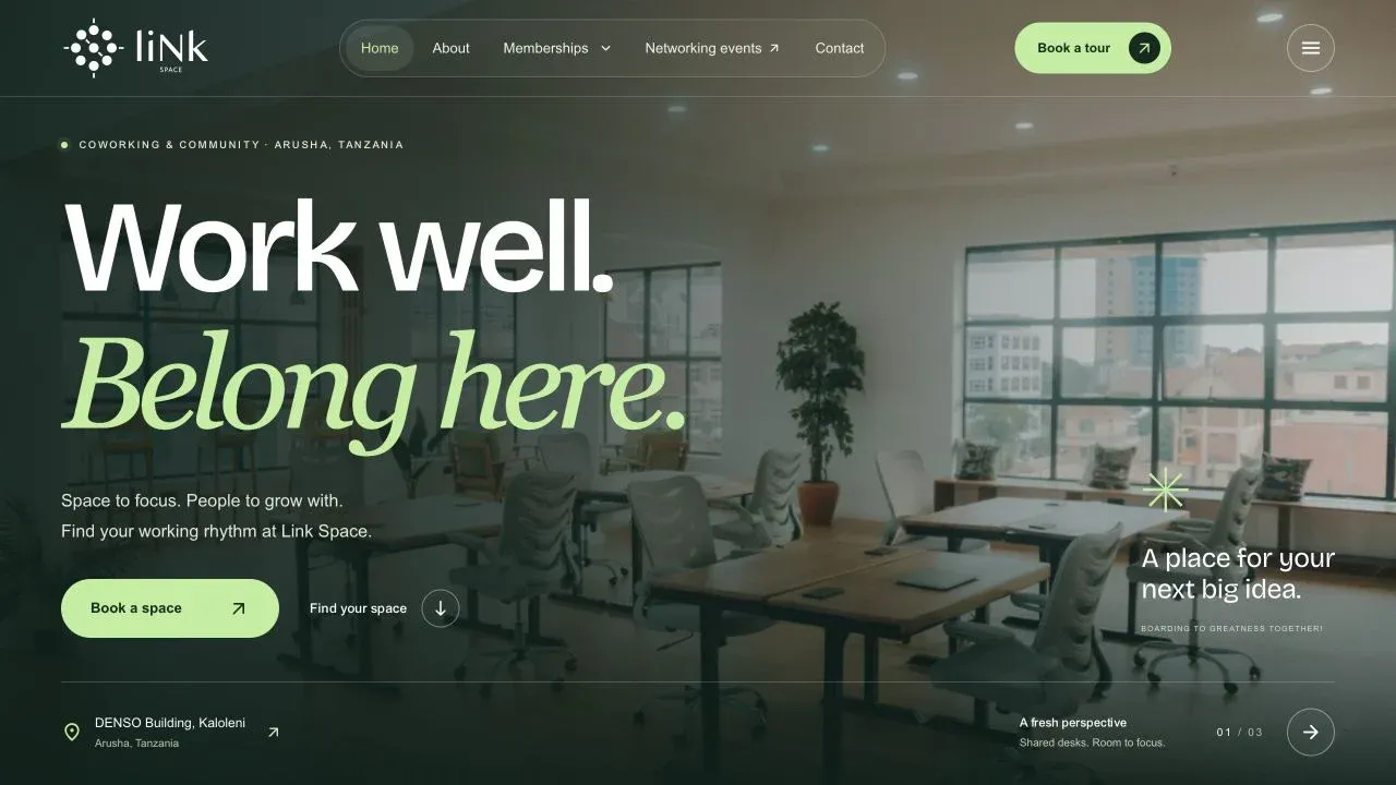 Link Space website design