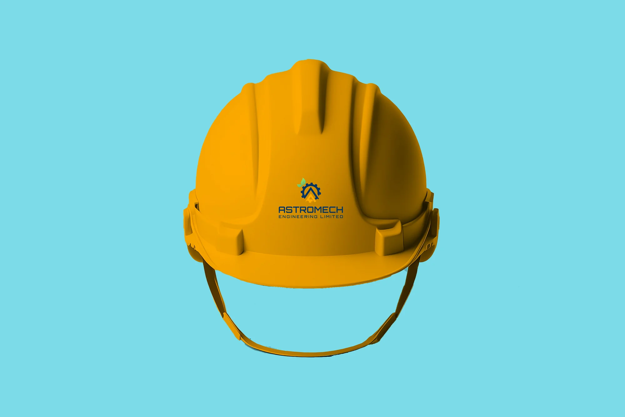 Astromech branded safety helmet mockup