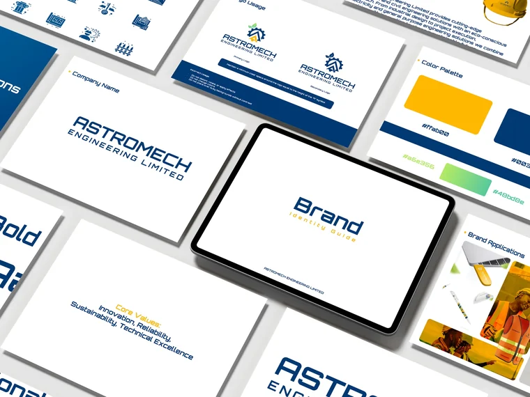 Astromech brand guide and stationery overview