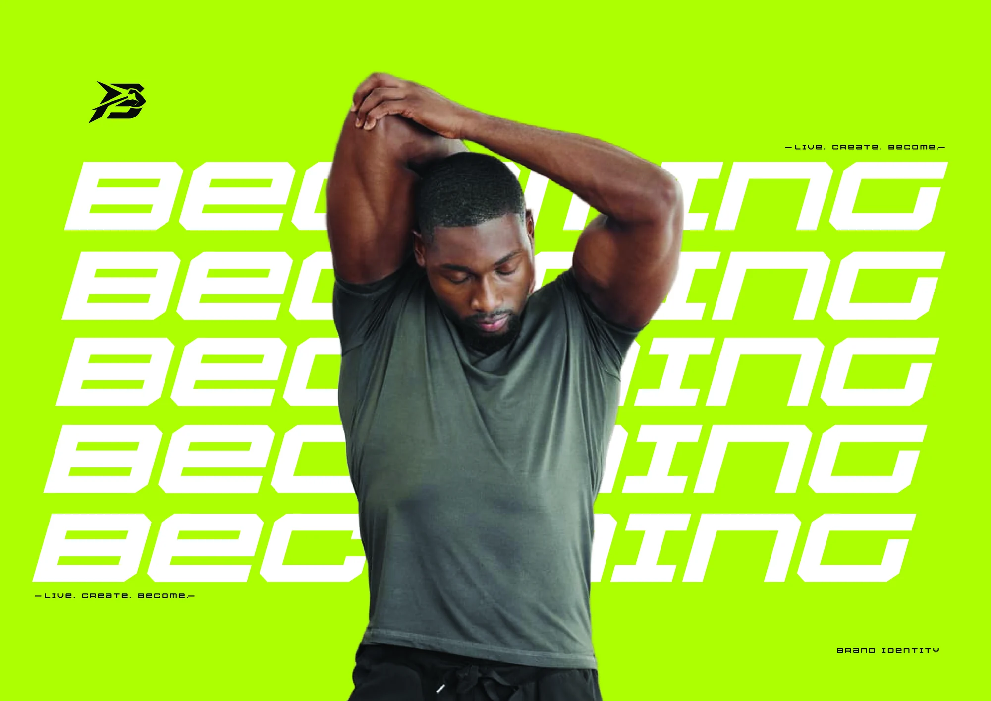 Becoming athletic identity with green typography