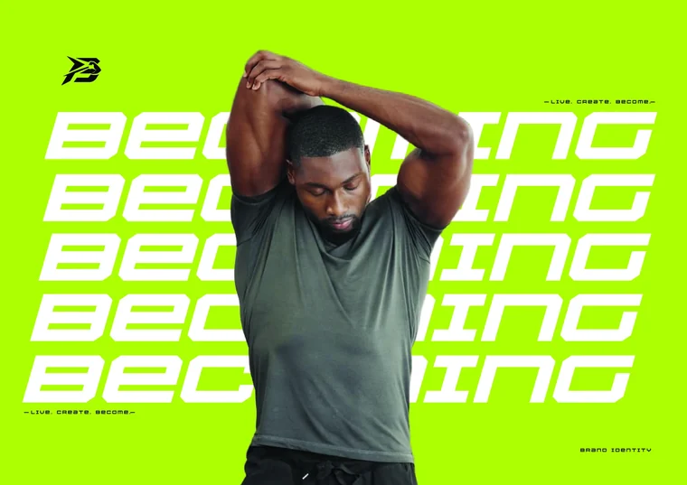 Becoming athletic identity with green typography
