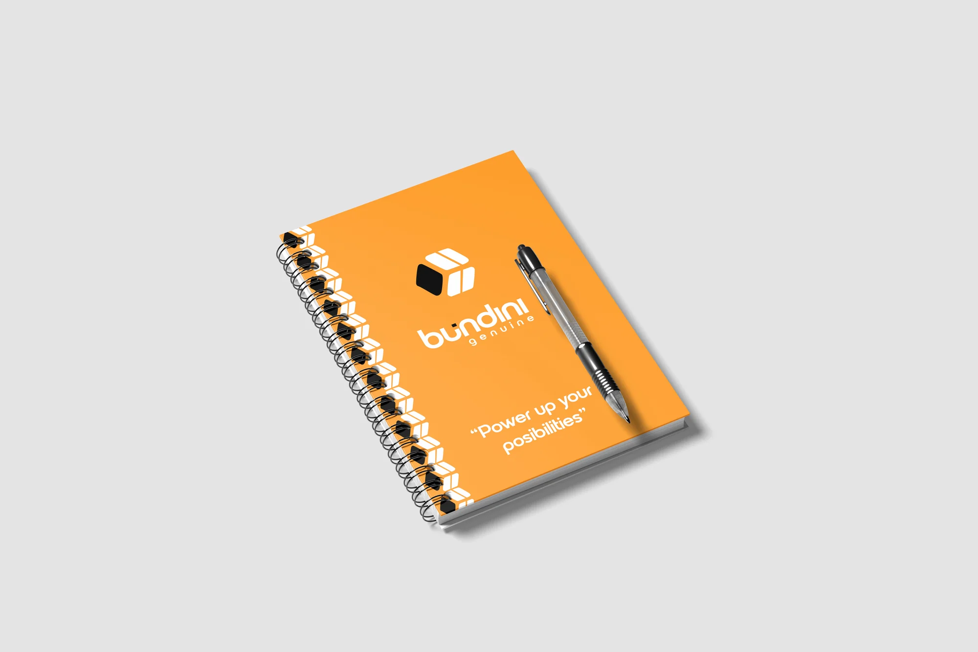 Bundini Genuine orange notebook mockup