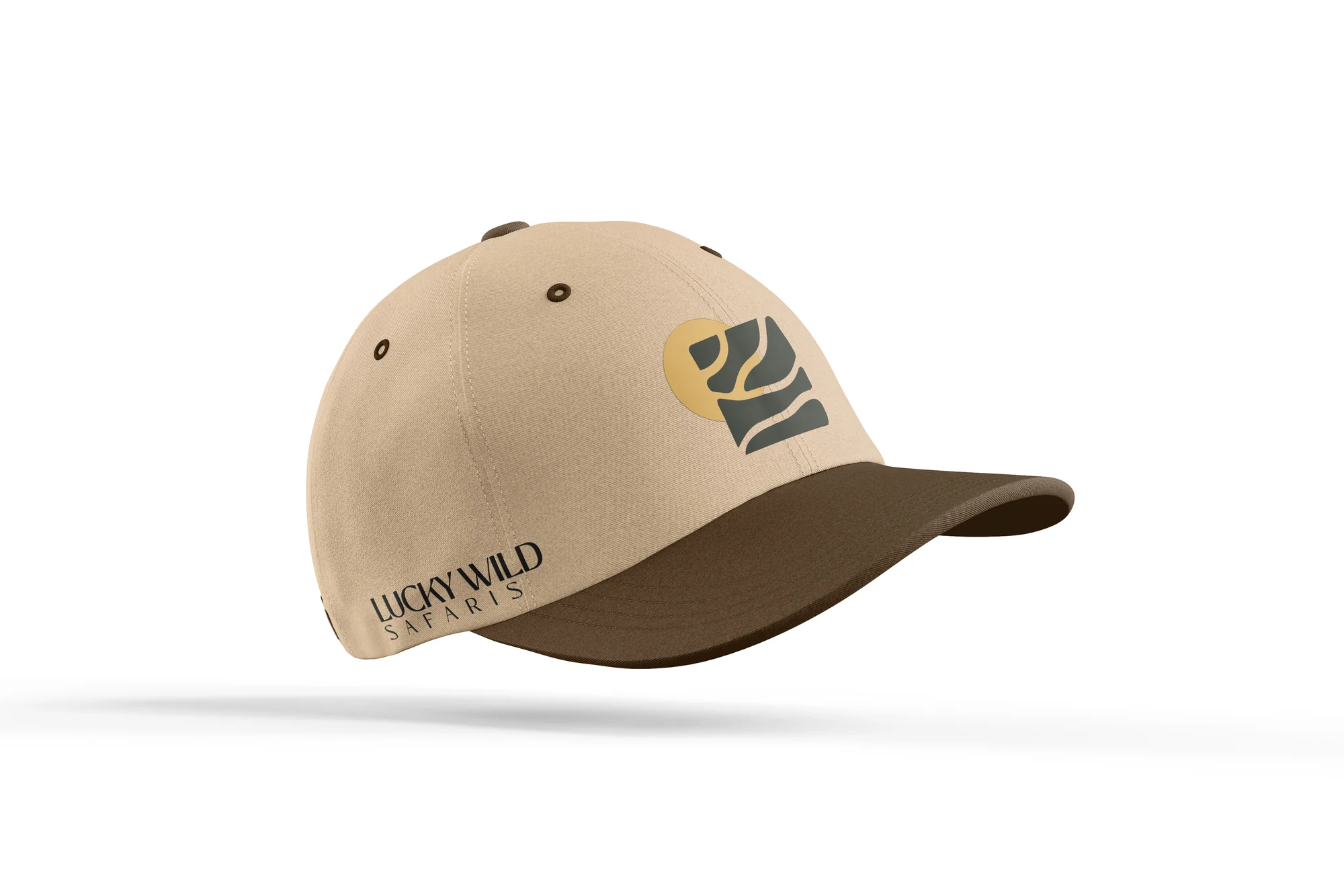 Lucky Wild Safaris branded cap mockup