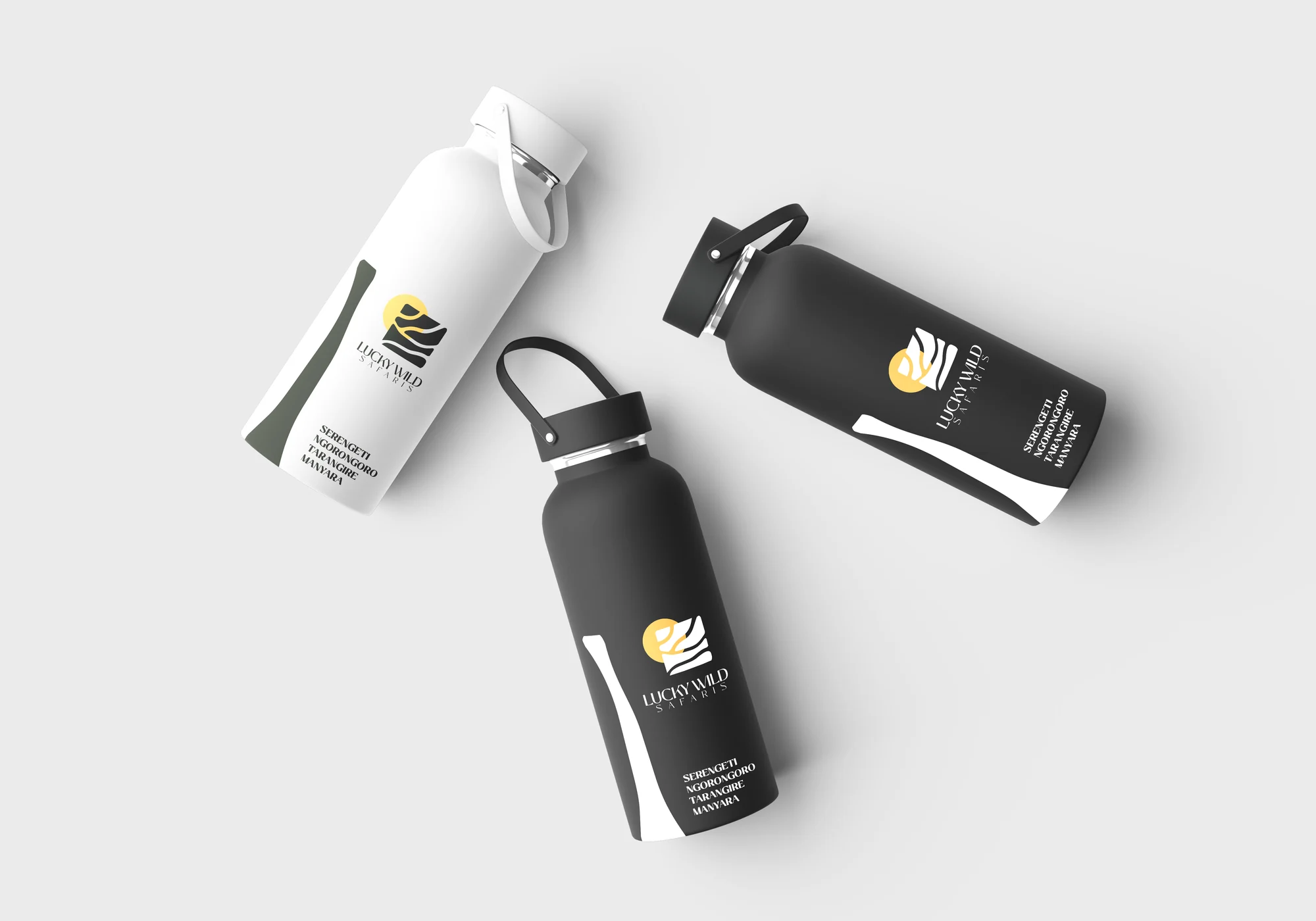 Lucky Wild Safaris insulated flask mockup